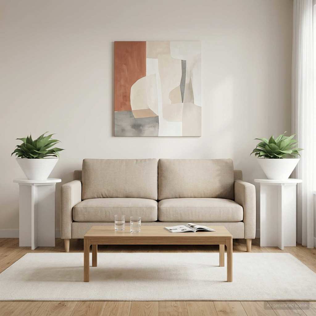 Plant Stand 2 pcs High Gloss White Ø29.5 x 40 cm