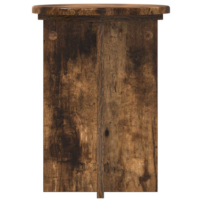 Plant Stand 2 pcs Smoked Oak Ø29.5 x 40 cm Engineered Wood