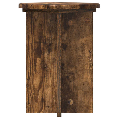 Plant Stand 2 pcs Smoked Oak Ø29.5 x 40 cm Engineered Wood