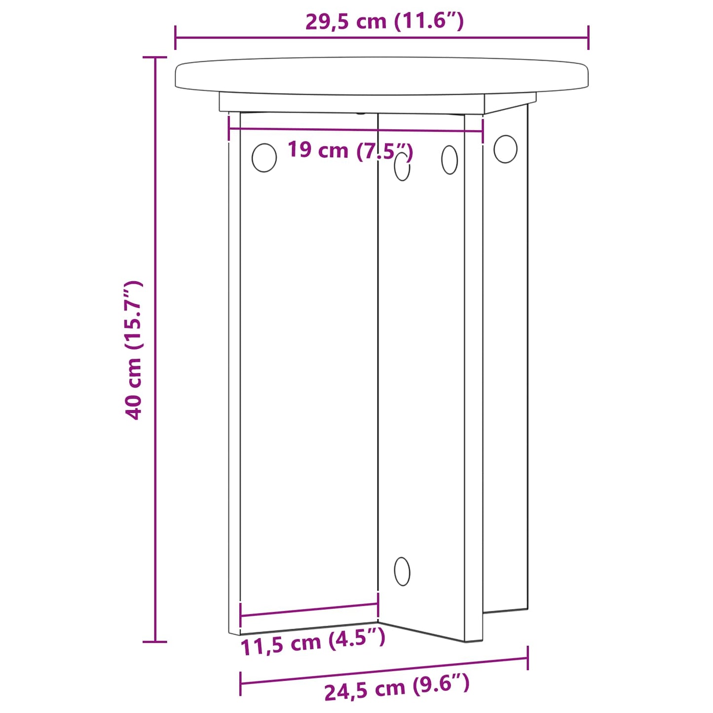 Plant Stand 2 pcs Smoked Oak Ø29.5 x 40 cm Engineered Wood