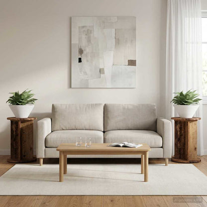 Plant Stand 2 pcs Old Wood Ø29.5 x 40 cm Engineered Wood