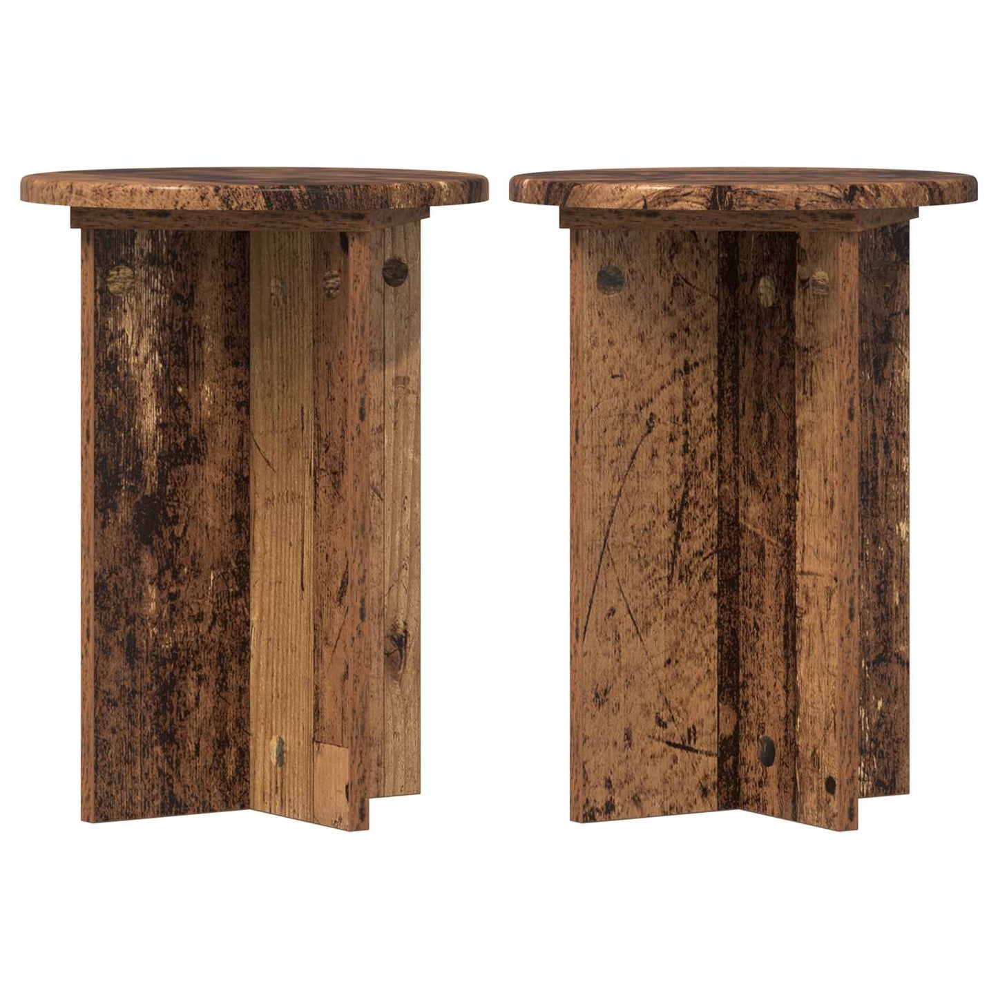 Plant Stand 2 pcs Old Wood Ø29.5 x 40 cm Engineered Wood