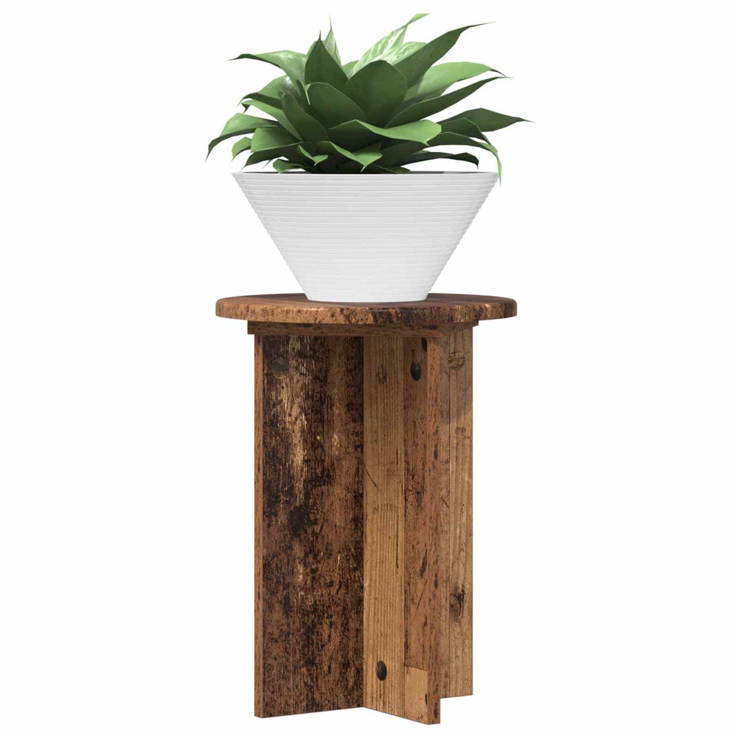 Plant Stand 2 pcs Old Wood Ø29.5 x 40 cm Engineered Wood