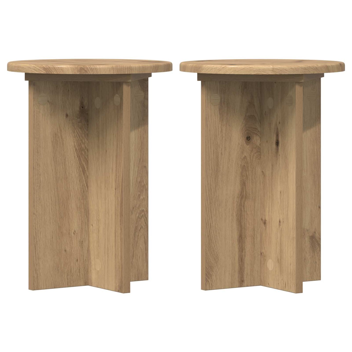 Plant Stand 2 pcs Artisan Oak Ø29.5 x 40 cm Engineered Wood
