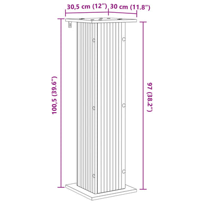 Plant Stand Black 30.5 x 30 x 100.5 cm Engineered Wood