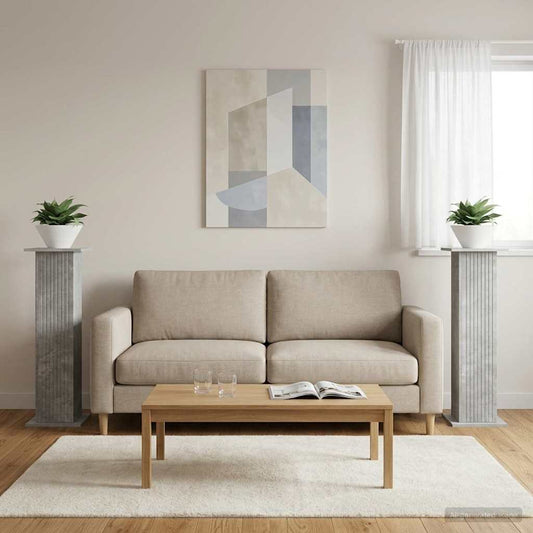 Plant Stand 2 pcs Concrete Grey 30.5 x 30 x 100.5 cm