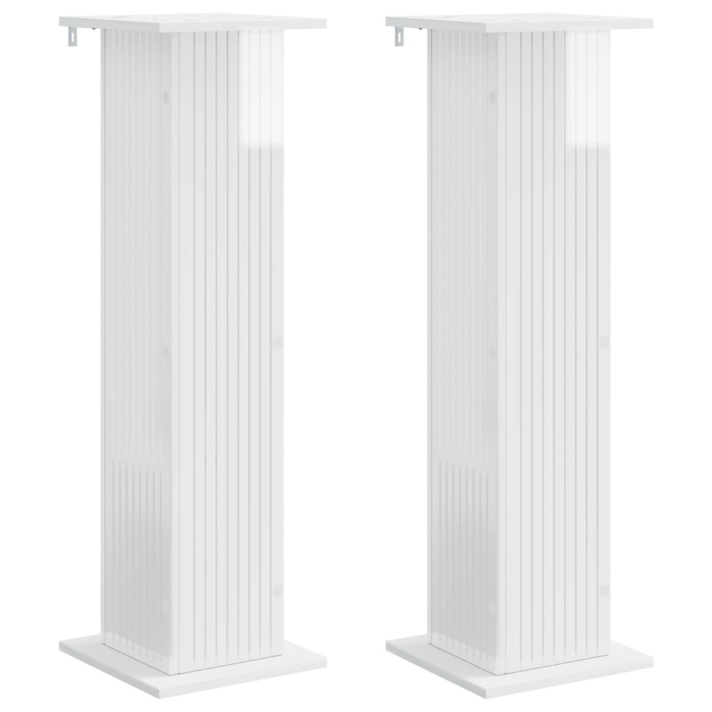 Plant Stand 2 pcs High Gloss White 30.5 x 30 x 100.5 cm