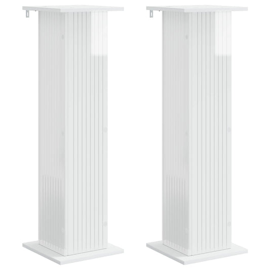 Plant Stand 2 pcs High Gloss White 30.5 x 30 x 100.5 cm