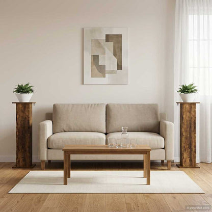 Plant Stand 2 pcs Smoked Oak 30.5 x 30 x 100.5 cm