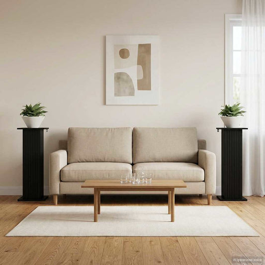 Plant Stand 2 pcs Black 30.5 x 30 x 80.5 cm Engineered Wood