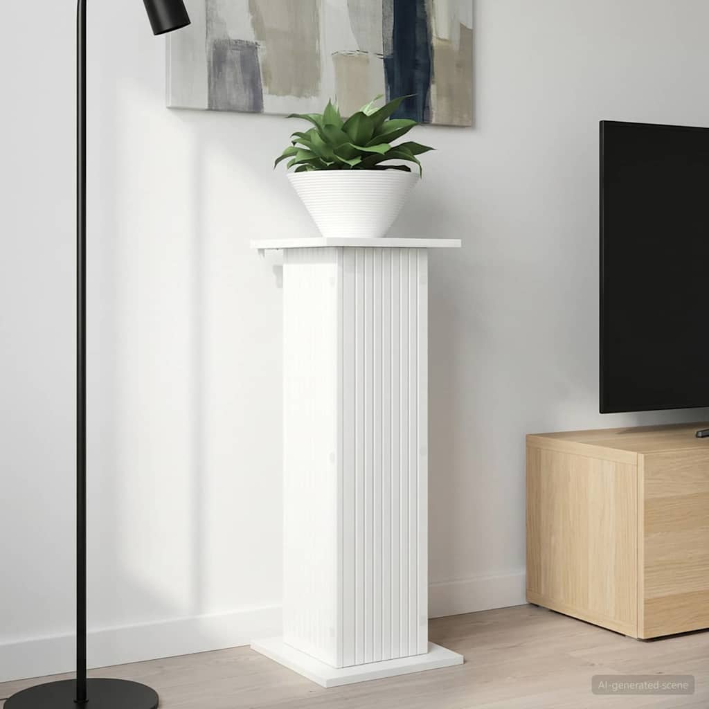 Plant Stand High Gloss White 30.5 x 30 x 80.5 cm