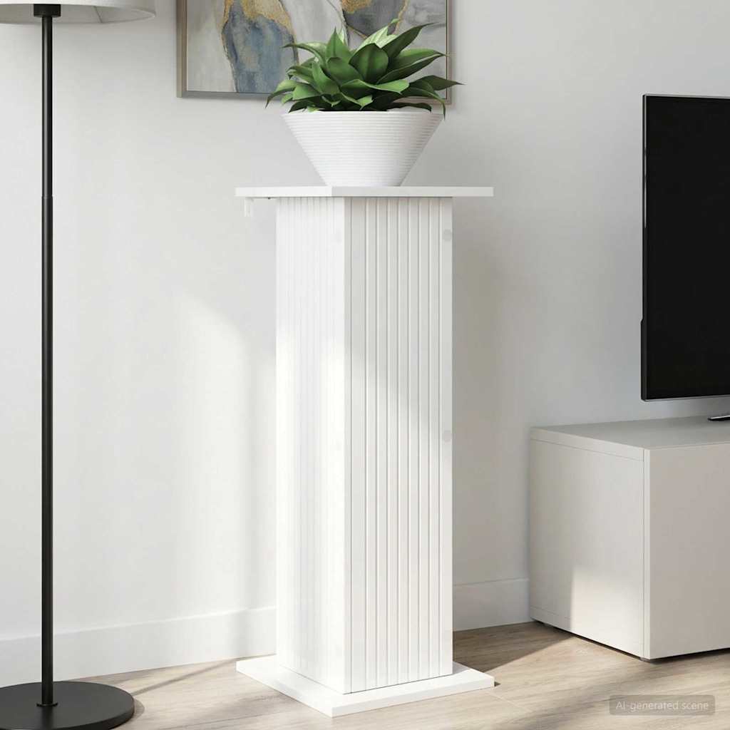 Plant Stand 2 pcs High Gloss White 30.5 x 30 x 80.5 cm