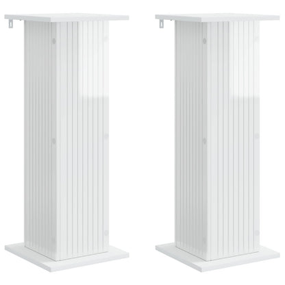 Plant Stand 2 pcs High Gloss White 30.5 x 30 x 80.5 cm