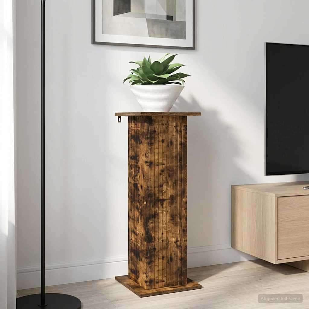Plant Stand 2 pcs Smoked Oak 30.5 x 30 x 80.5 cm