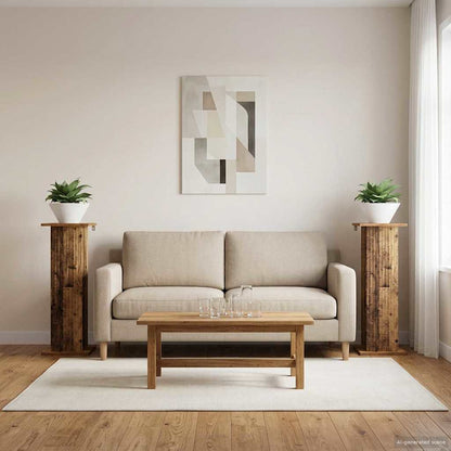 Plant Stand 2 pcs Old Wood 30.5 x 30 x 80.5 cm Engineered Wood