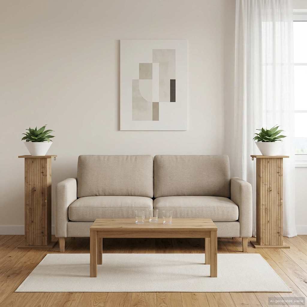 Plant Stand 2 pcs Artisan Oak 30.5 x 30 x 80.5 cm