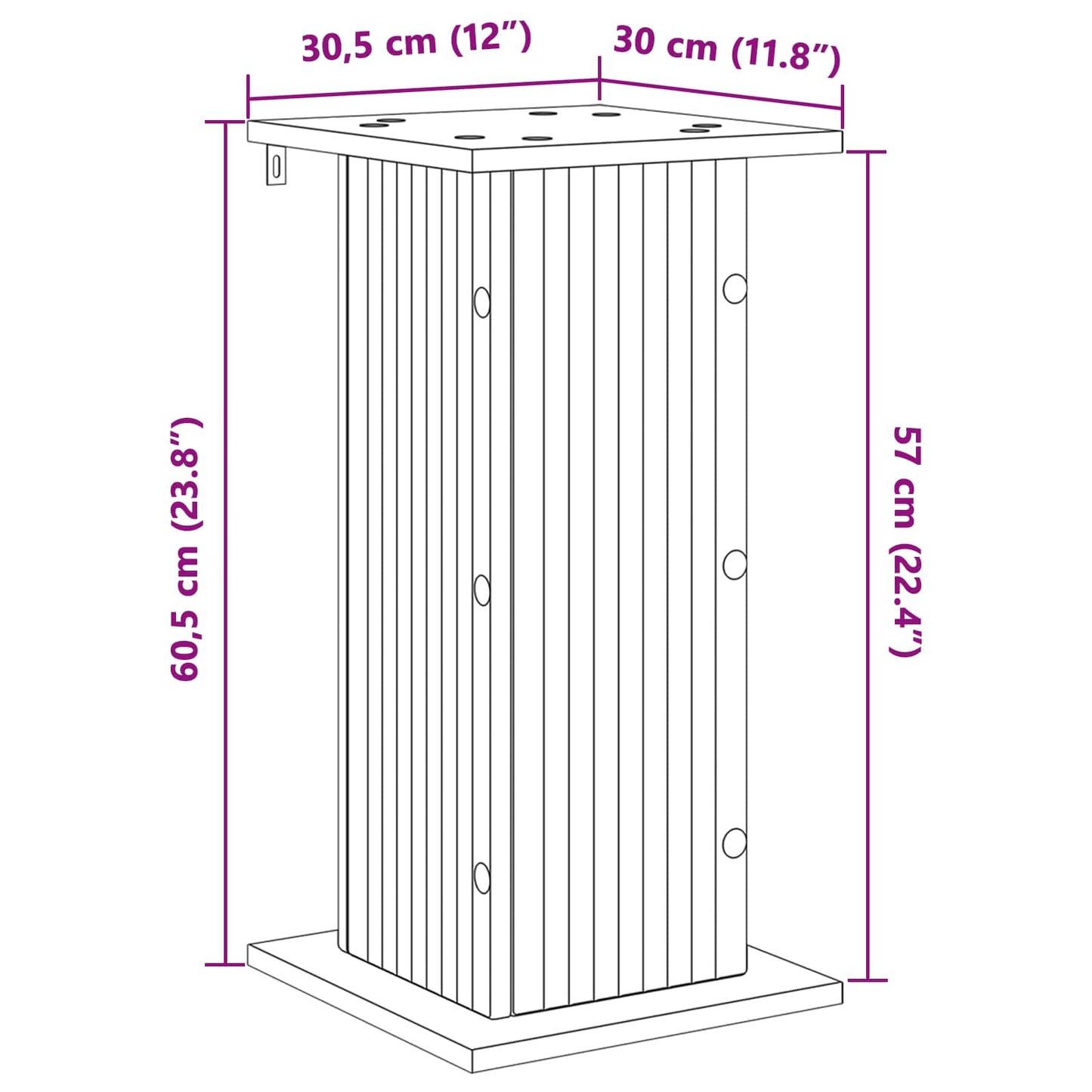 Plant Stand Black 30.5 x 30 x 60.5 cm Engineered Wood