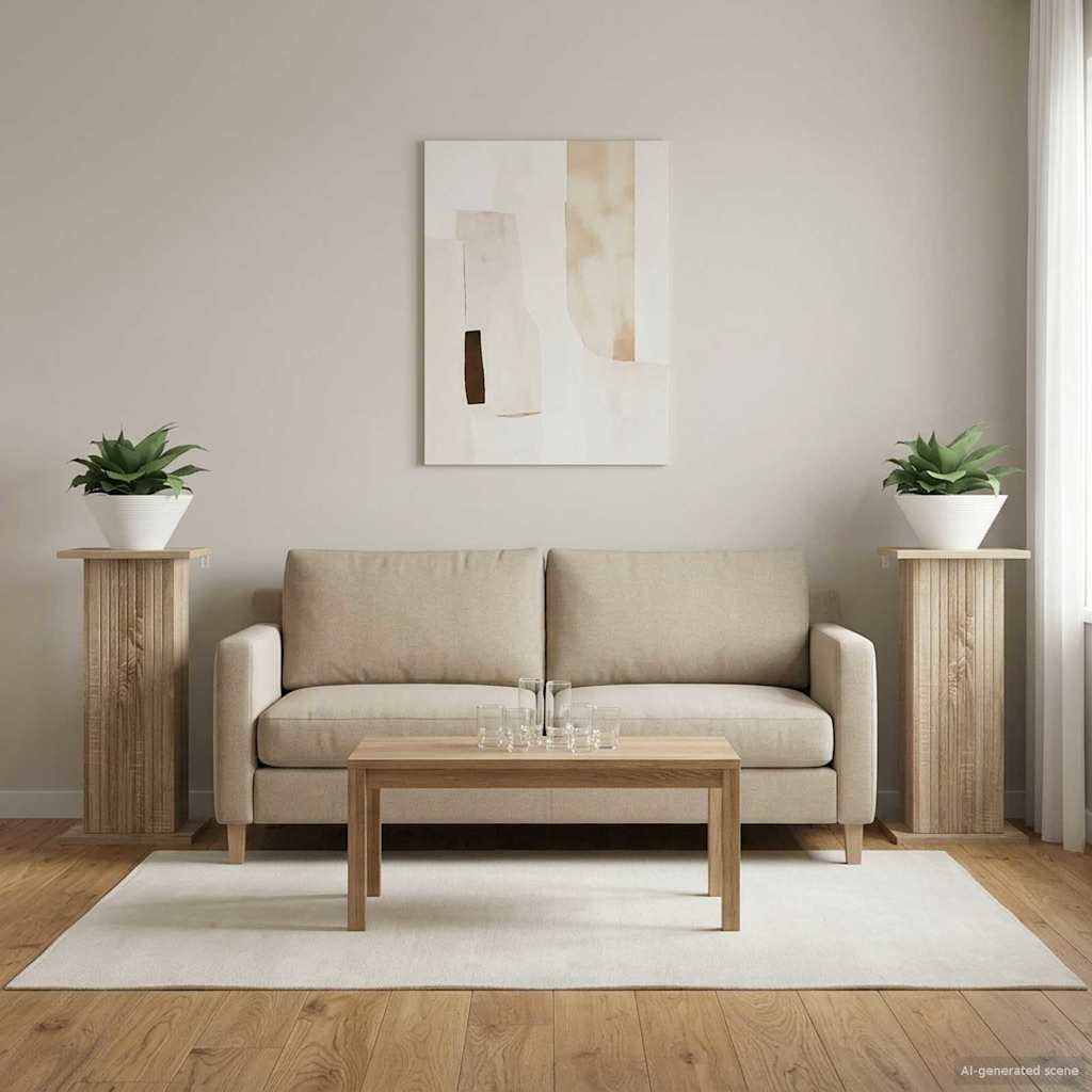 Plant Stand 2 pcs Sonoma Oak 30.5 x 30 x 60.5 cm