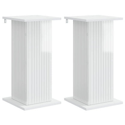 Plant Stand 2 pcs High Gloss White 30.5 x 30 x 60.5 cm