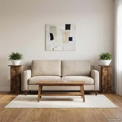 Plant Stand 2 pcs Smoked Oak 30.5 x 30 x 60.5 cm