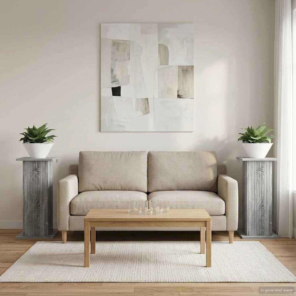 Plant Stand 2 pcs Grey Sonoma 30.5 x 30 x 60.5 cm