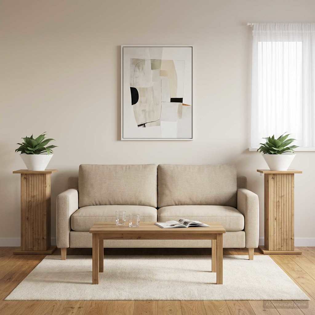 Plant Stand 2 pcs Artisan Oak 30.5 x 30 x 60.5 cm