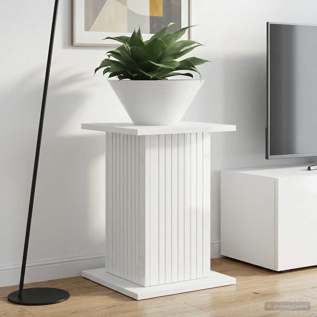 Plant Stand High Gloss White 30.5 x 30 x 43 cm Engineered Wood