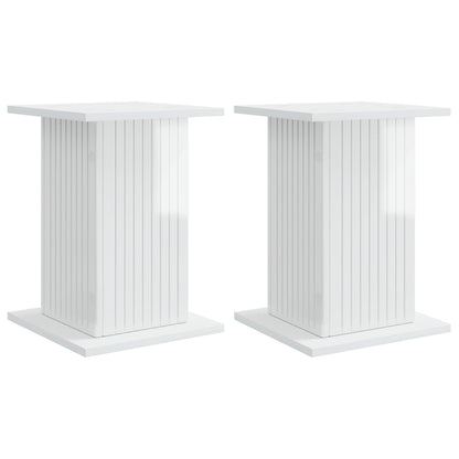 Plant Stand 2 pcs High Gloss White 30.5 x 30 x 43 cm