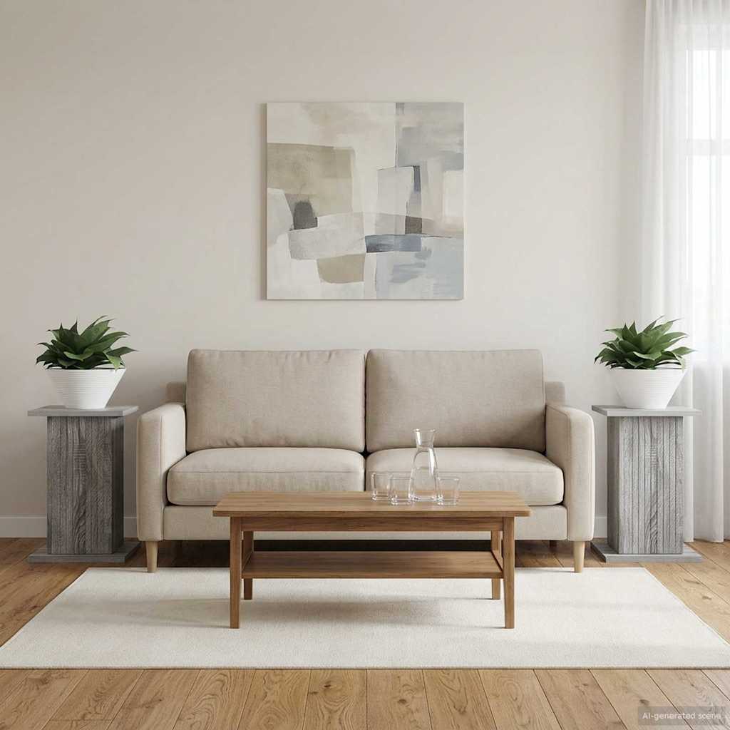 Plant Stand 2 pcs Grey Sonoma 30.5 x 30 x 43 cm Engineered Wood