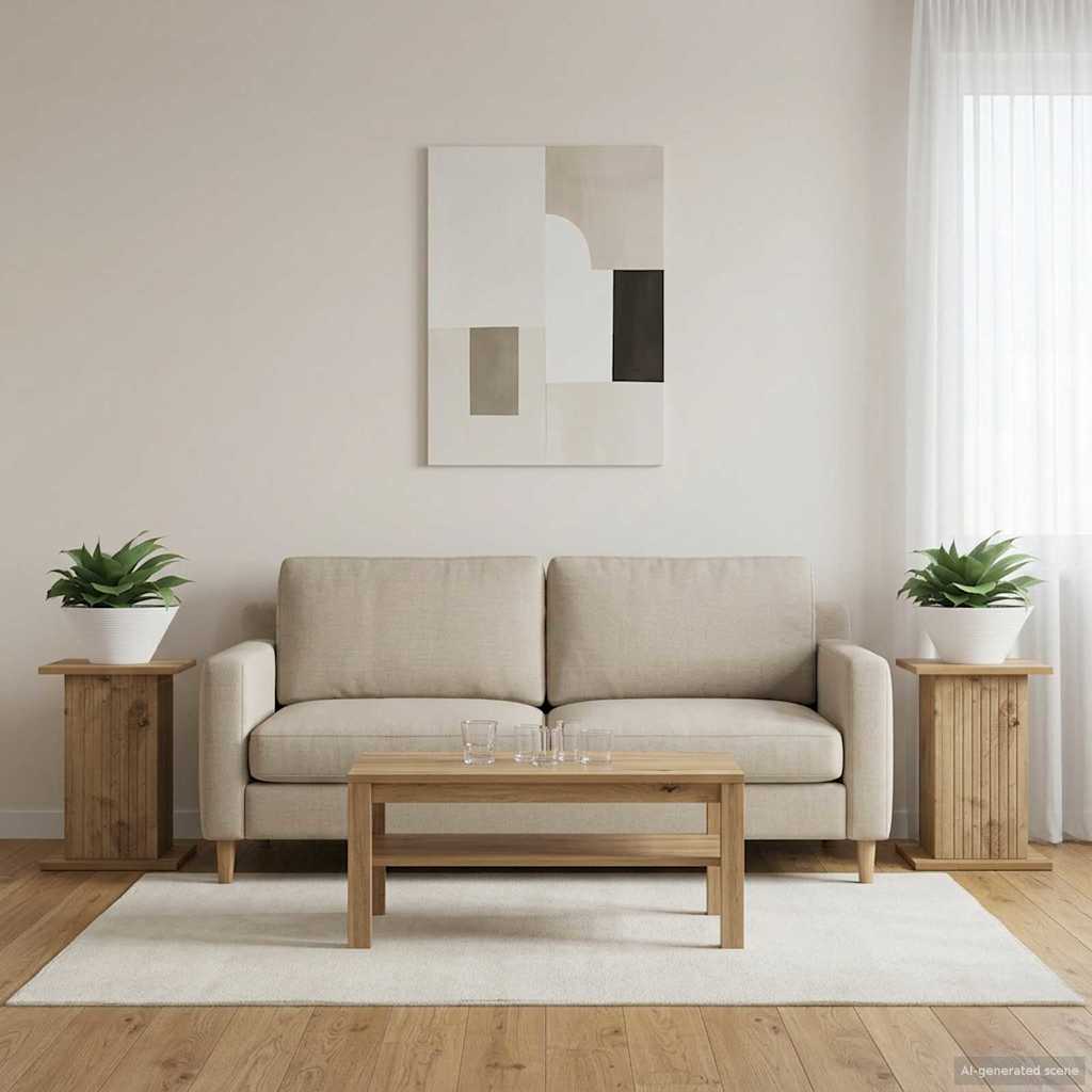 Plant Stand 2 pcs Artisan Oak 30.5 x 30 x 43 cm Engineered Wood