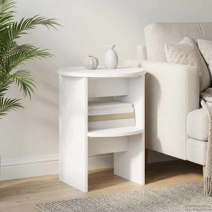 Side Cabinet White Ø40 x 50 cm Engineered Wood