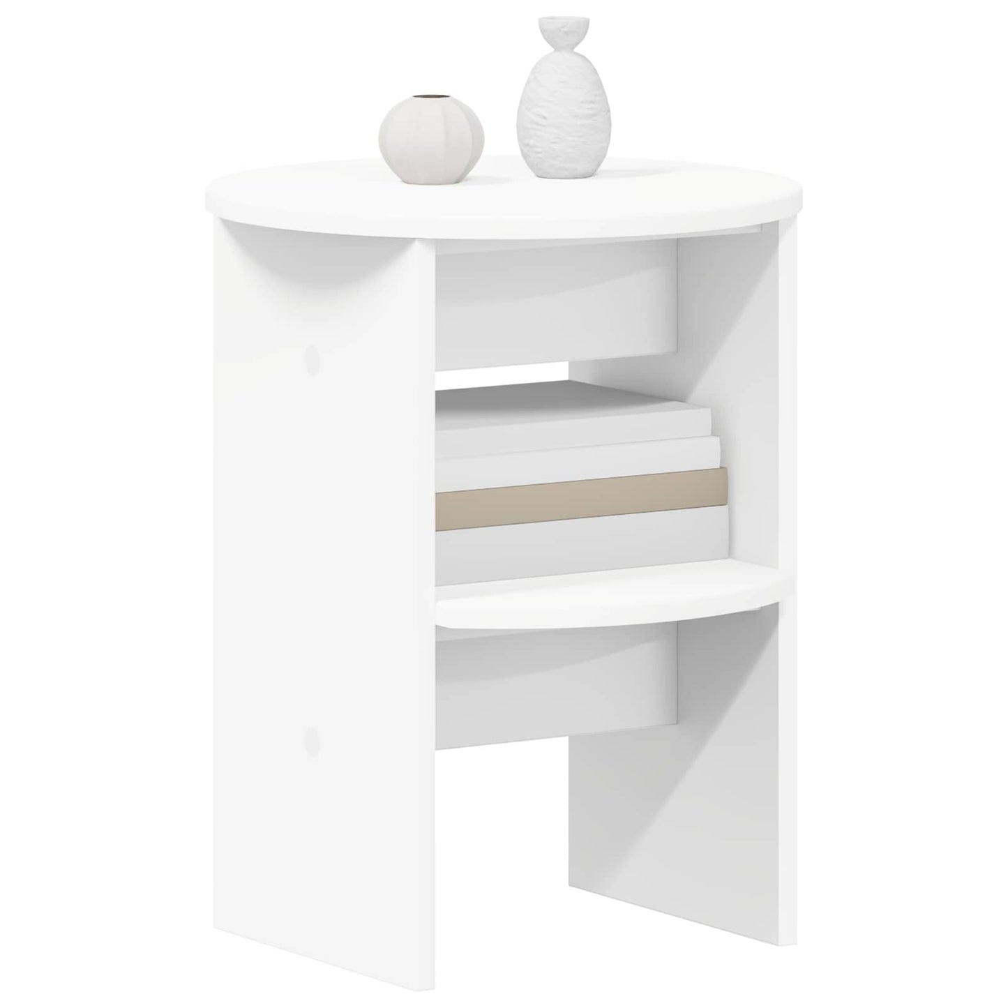 Side Cabinet White Ø40 x 50 cm Engineered Wood