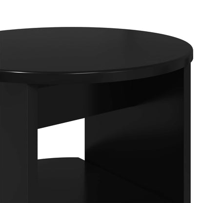 Side Cabinet Black Ø40 x 50 cm Engineered Wood
