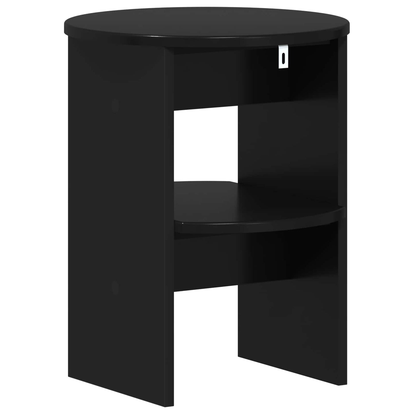 Side Cabinet Black Ø40 x 50 cm Engineered Wood