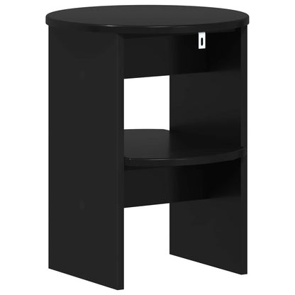 Side Cabinet Black Ø40 x 50 cm Engineered Wood
