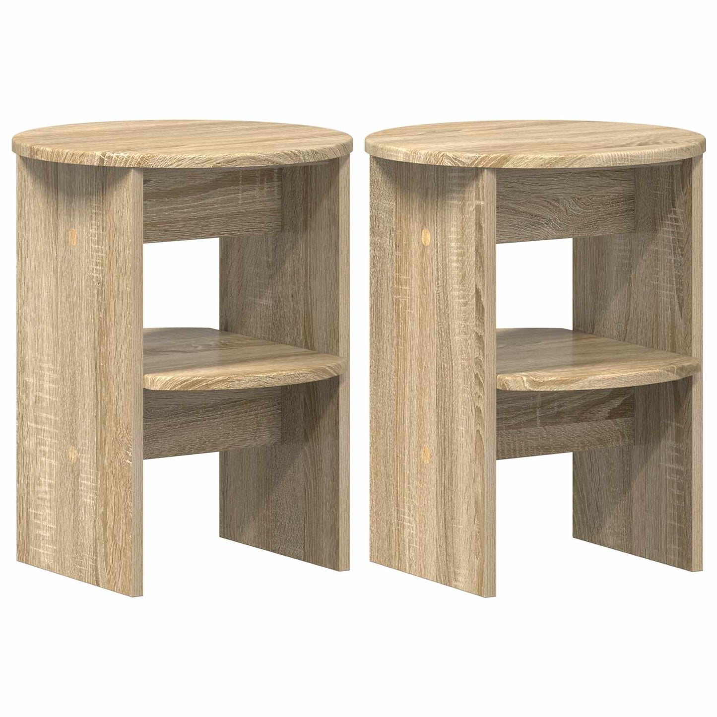 Side Cabinet 2 pcs Sonoma Oak Ø40 x 50 cm Engineered Wood