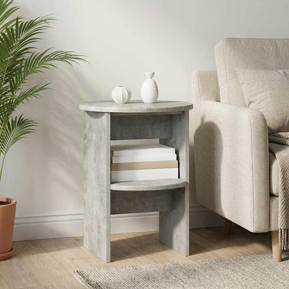 Side Cabinet 2 pcs Concrete Grey Ø40 x 50 cm Engineered Wood