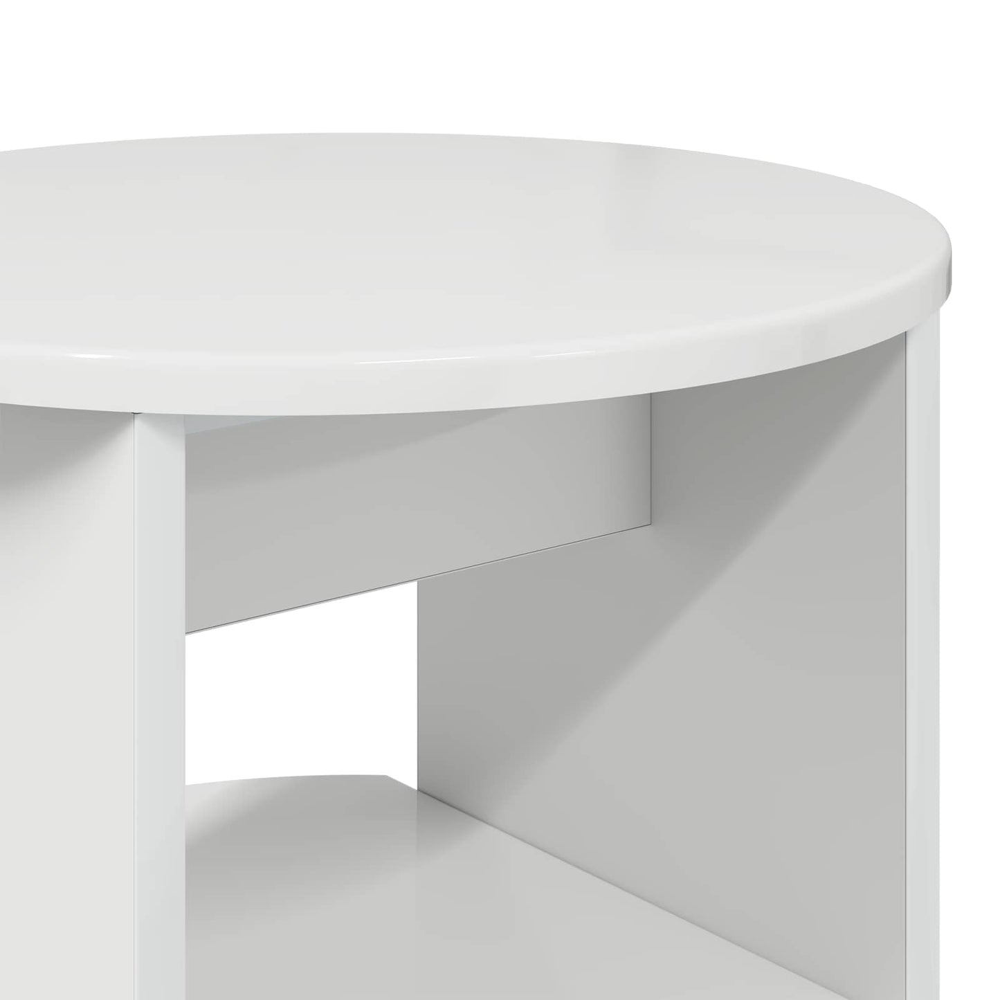 Side Cabinet High Gloss White Ø40 x 50 cm Engineered Wood