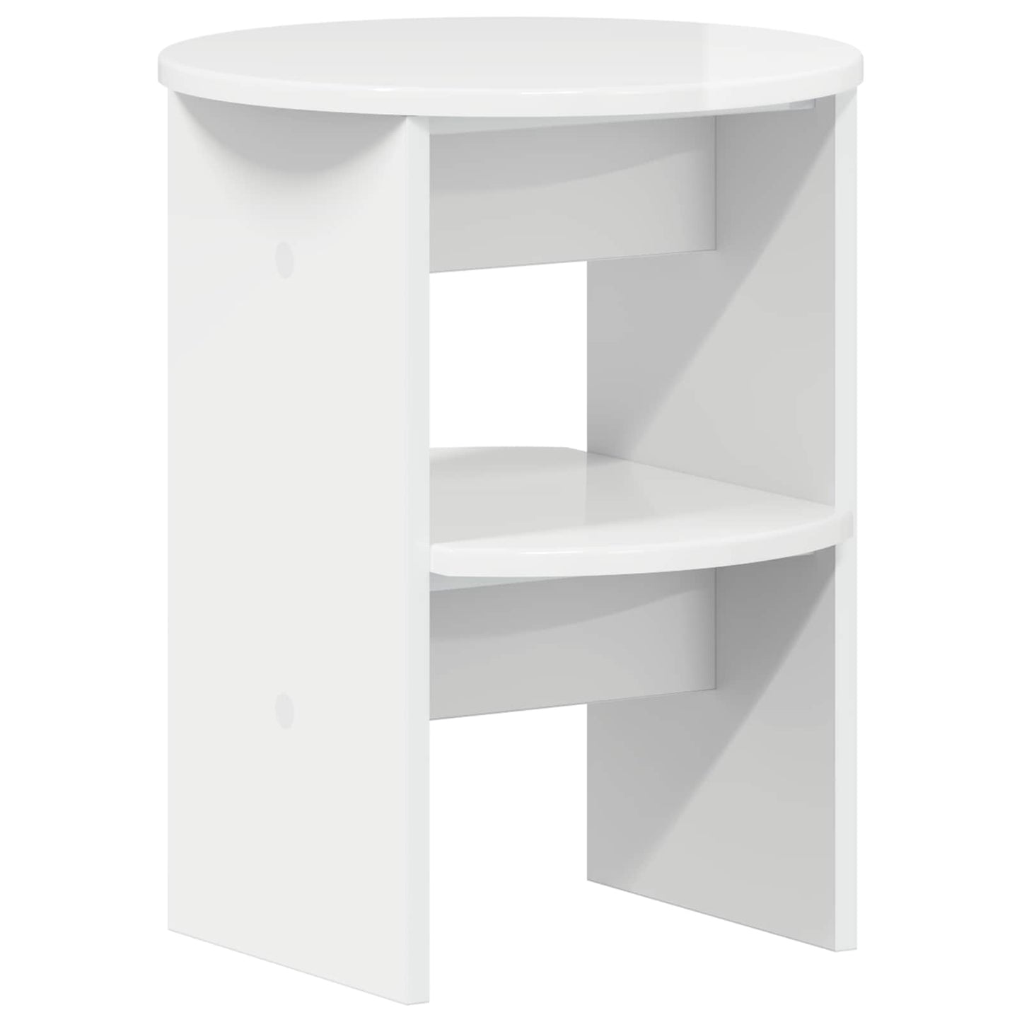 Side Cabinet High Gloss White Ø40 x 50 cm Engineered Wood