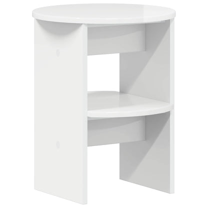 Side Cabinet High Gloss White Ø40 x 50 cm Engineered Wood