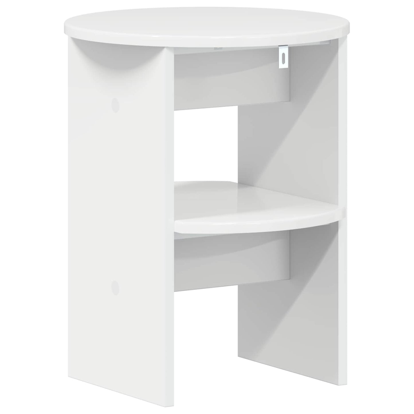 Side Cabinet High Gloss White Ø40 x 50 cm Engineered Wood