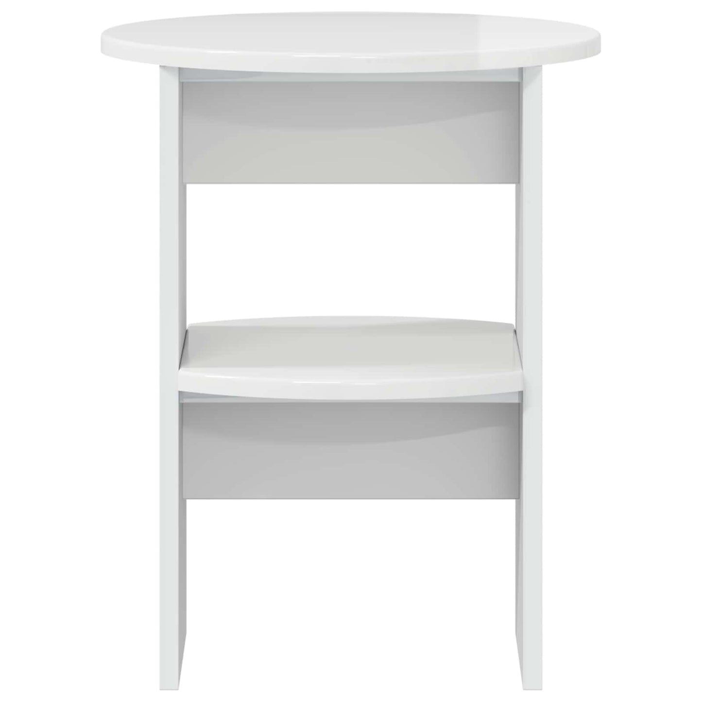 Side Cabinet High Gloss White Ø40 x 50 cm Engineered Wood