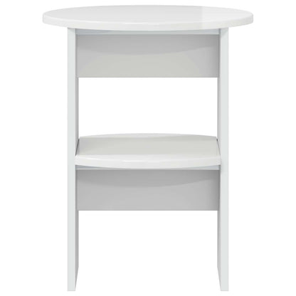 Side Cabinet High Gloss White Ø40 x 50 cm Engineered Wood