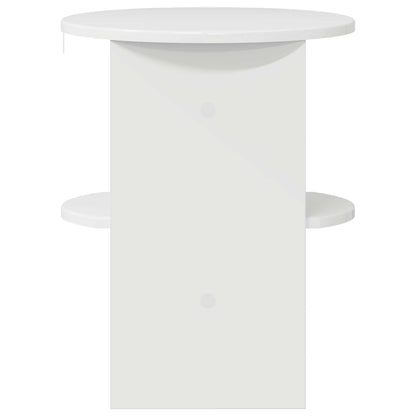 Side Cabinet High Gloss White Ø40 x 50 cm Engineered Wood
