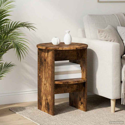 Side Cabinet Smoked Oak Ø40 x 50 cm Engineered Wood