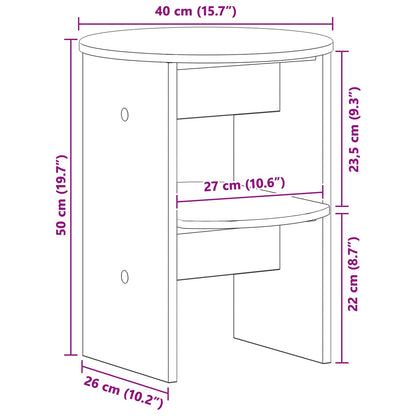 Side Cabinet Smoked Oak Ø40 x 50 cm Engineered Wood