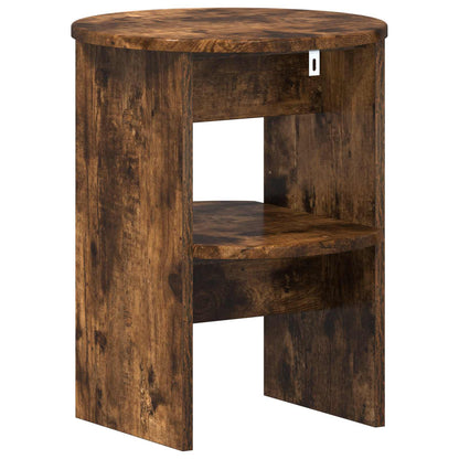 Side Cabinet 2 pcs Smoked Oak Ø40 x 50 cm Engineered Wood