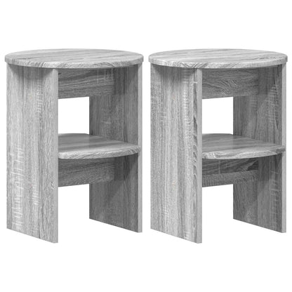 Side Cabinet 2 pcs Grey Sonoma Ø40 x 50 cm Engineered Wood