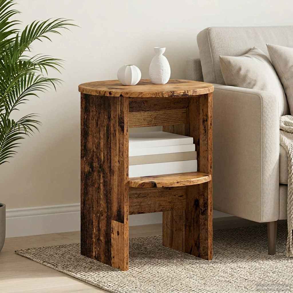 Side Cabinet 2 pcs Old Wood Ø40 x 50 cm Engineered Wood