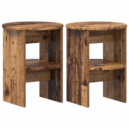 Side Cabinet 2 pcs Old Wood Ø40 x 50 cm Engineered Wood